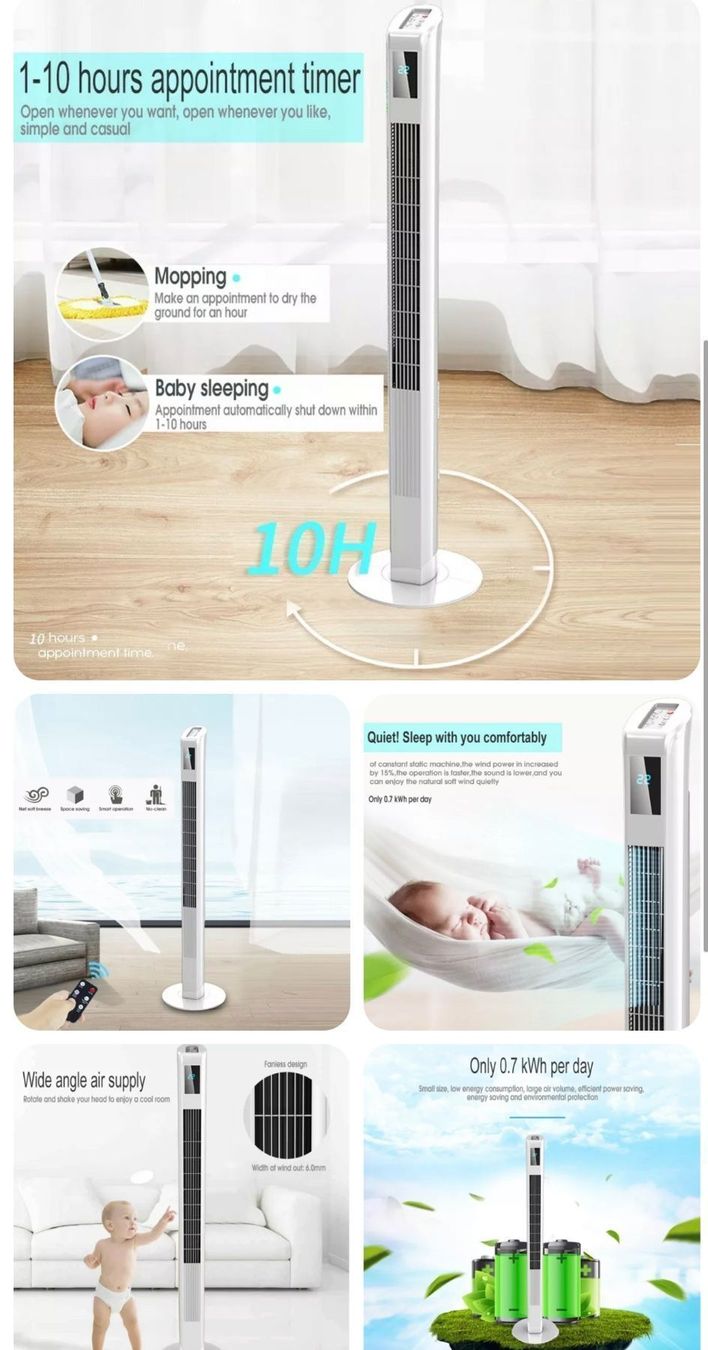 Ventilatori: + 120cm Turmventilator mit Fernbedienung Ventilator Timer Sä – Nuovo e nell'imballaggio originale da Amriswil venduto da JaJa-Express 1
