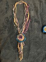 Collier Bohème Fait à la Main Tissus Multicolores Vintage
