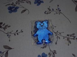 Schlüsselanhänger Reflektor Bär blau