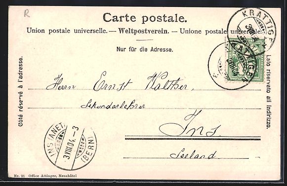 Cartoline postali: AK Leissigen, Ortspartie, 1904 – Usato da Berlin venduto da bartko-reher 1