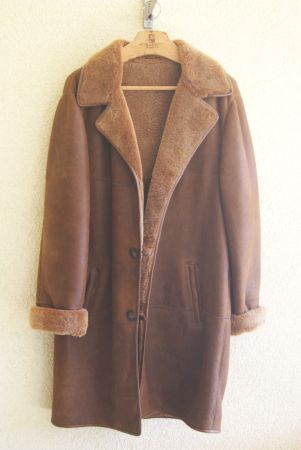 WINTERMANTEL   LEDER/BRAUN