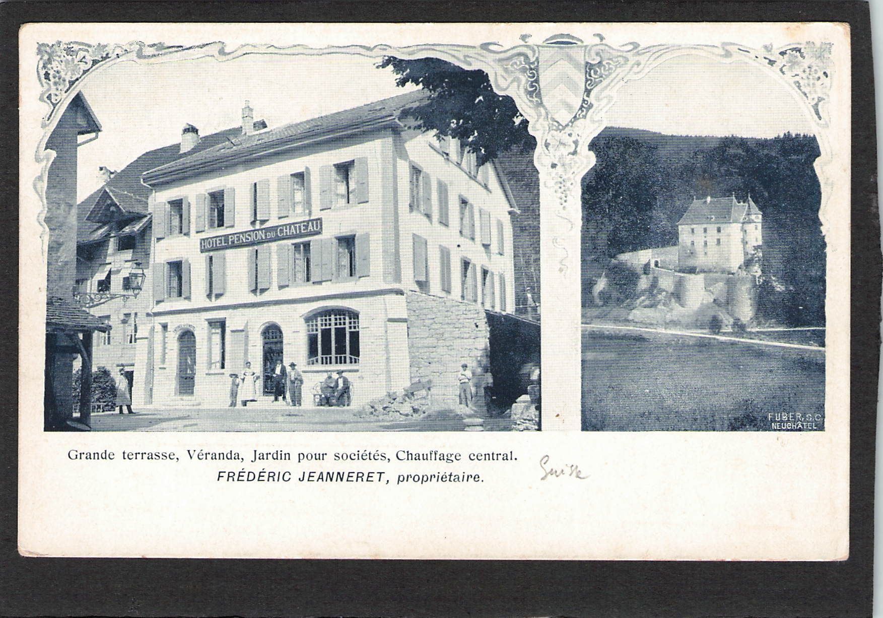 Ansichtskarten: CP, NE Valangin , Hotel Pension du Chate – Gebraucht aus Reichenburg von Pipo-67