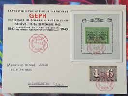 CL33 Enveloppe + Timbre Suisse 1943
