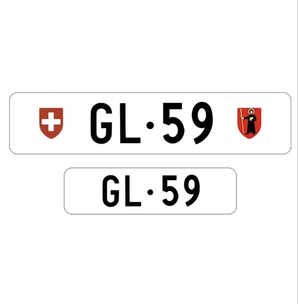 Ecriteaux: Autonummer GL 59, Kontrollschild Glarus, Nummernschild  – Neuf avec emballage d'origine à Ennenda par SwissPrimePlates