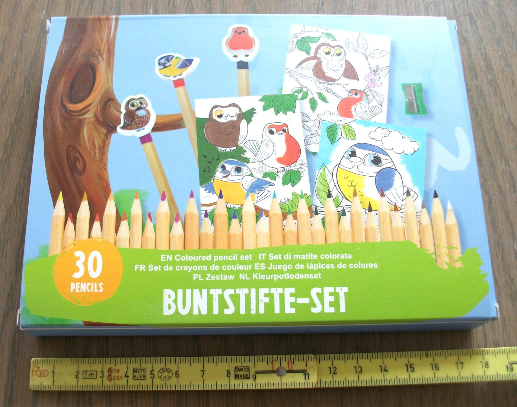 Colori: BUNTSTIFTE-SET; 30 Stifte, Spitzer usw., fabrikneu – Nuovo e nell'imballaggio originale da St. Moritz venduto da Manu7500 2
