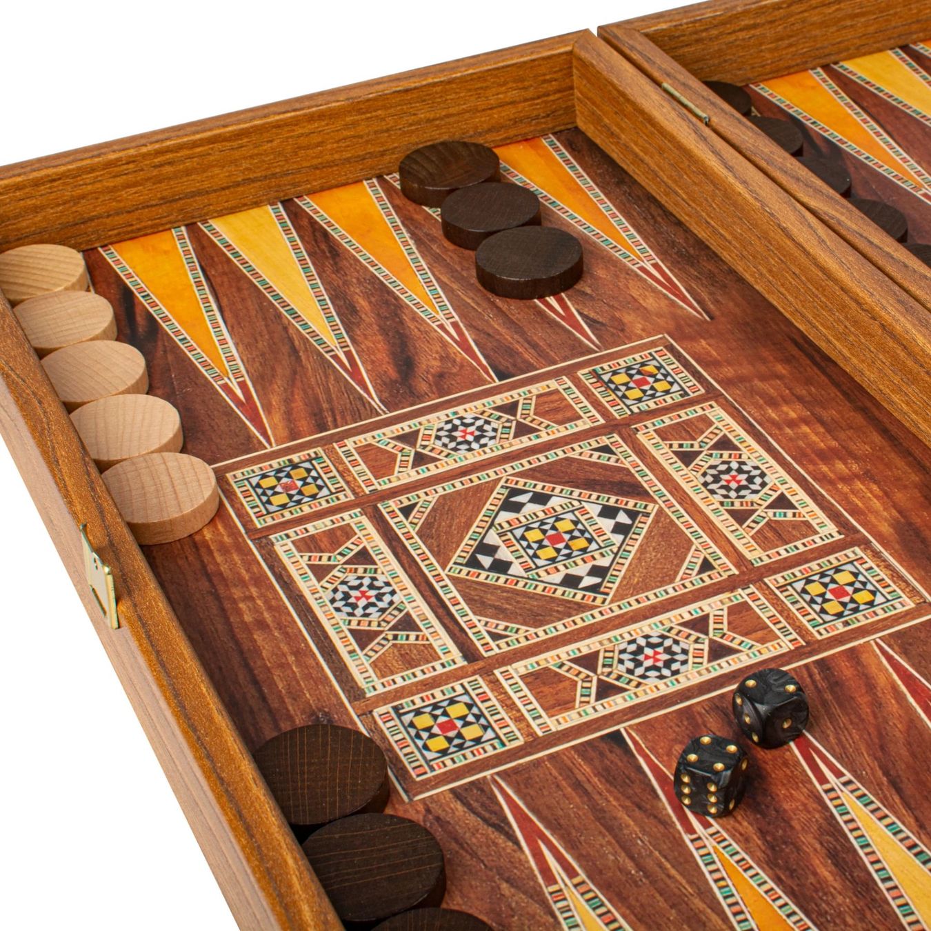 Giochi: backgammon en bois de réplique de wengé / Medium (38 x 20cm) – Nuovo e nell'imballaggio originale da Meyrin venduto da ChiaraMania 5