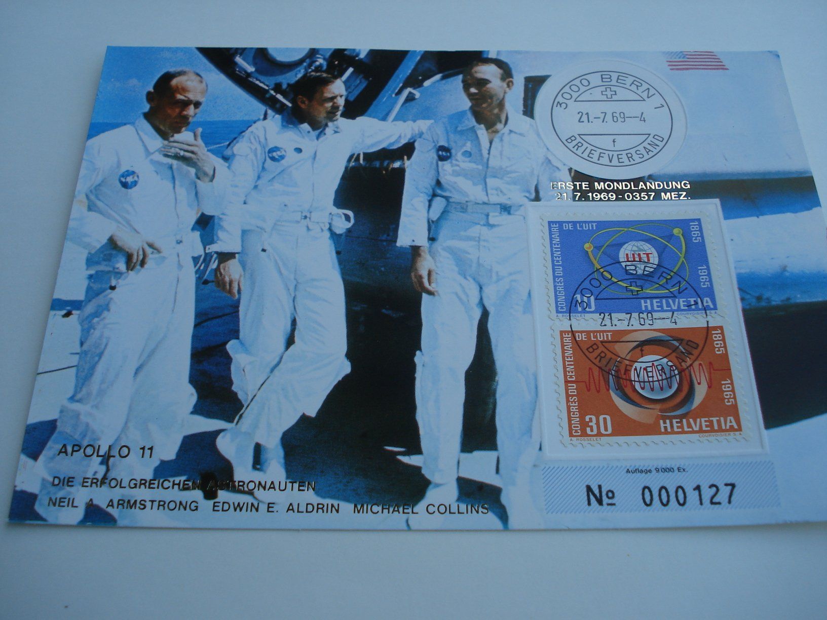 Tutti i francobolli: Maximumkarte 1969, Apollo 11, nummeriert – Usato da Niederwil AG venduto da morostahu