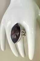 XL Vintage Silberring Handgeschnitztes Relief - G60 Unisex