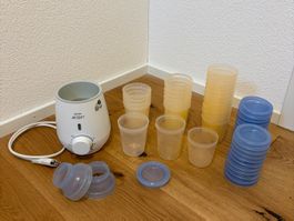 Philips Avent Flaschenwärmer und Vorratsbecher Set