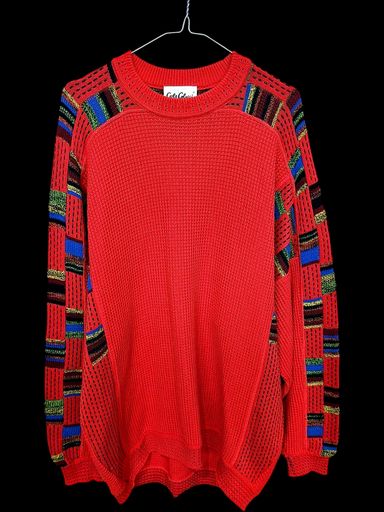 Carlo Colucci Maglioni & Felpe: Carlo Colucci Rot Gemusterter Pullover - Größe 56 – Usato da Zug venduto da vinokilo 1