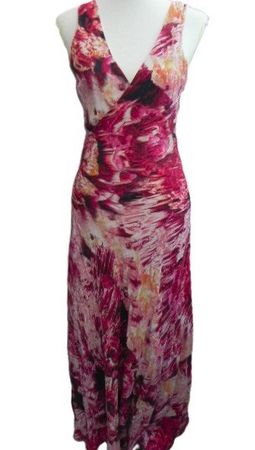 Gr. 36 38 langes SEIDENKLEID Blumenmuster von GESTUZ