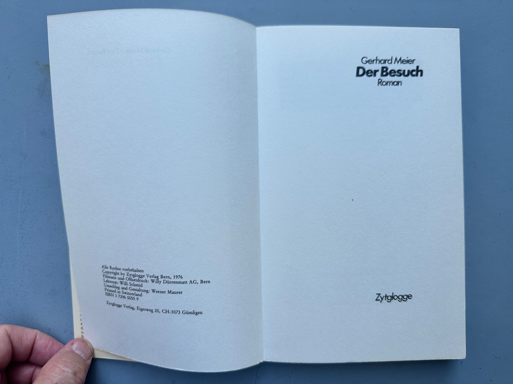 Libri: Gerhard Meier: Der Besuch. 1976 – Usato da Zürich venduto da allp 2