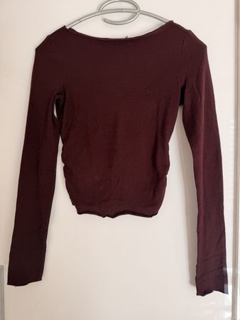 Damen Langarmshirt Weinrot Grösse S 