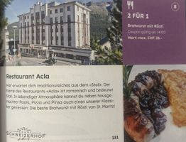 2 für 1 Bratwurst mit Rösti im Restaurant Acla