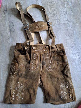 Lederhose mit Trägern Grösse 50