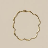 Vintage Gold-Tone Crescent Link Necklace, Elegant Style