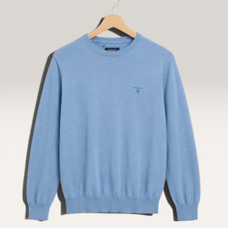 GANT Herren Pullover Hellblau - Grösse M (100% Baumwolle)