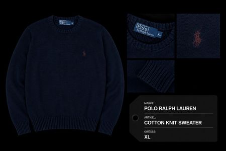 Polo Ralph Lauren Cotton Knit Sweater Grösse XL dunkelblau