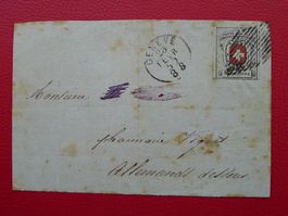 1852: Nr.11 (NEUENBURG) auf Briefstück, Kat: 10'000.-+Attest