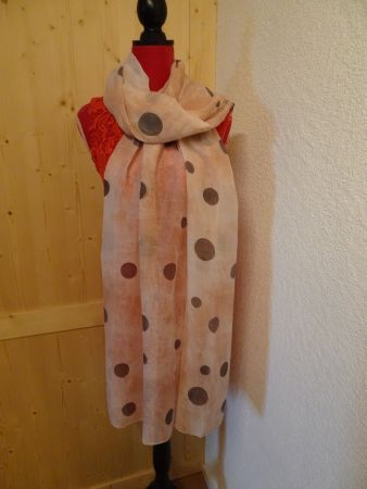 Rosa Foulard mit grossen Punkten - 240442