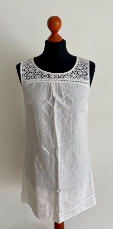Leinenkleid ärmellos weiss / Gr 36