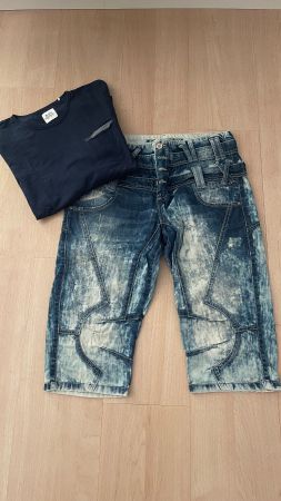 Cooles Sommer Set:EDC langarm Shirt Gr.M&Jeans Gr. 31 Shorts