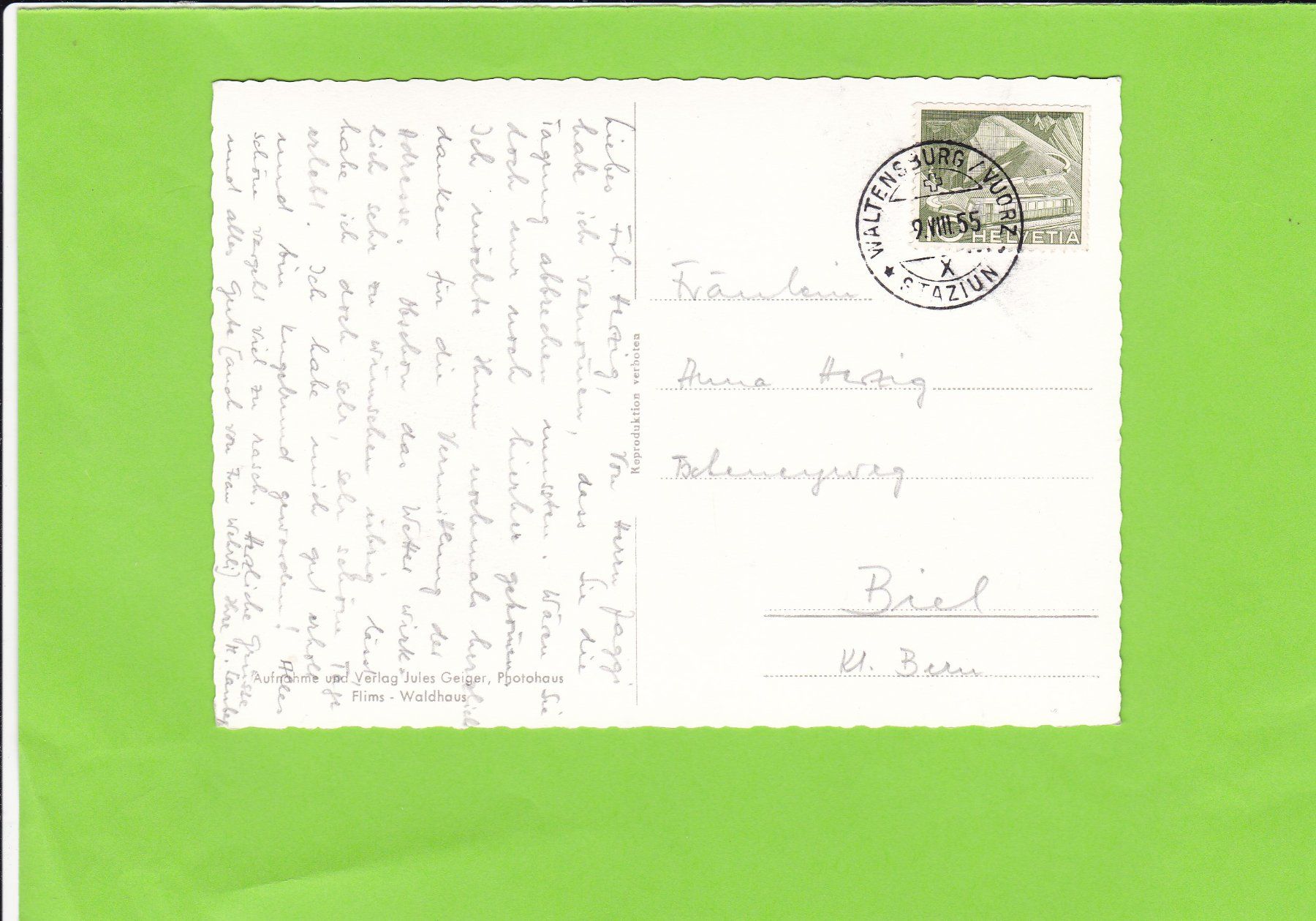 Cartoline postali: Waltensburg – Usato da St. Peterzell venduto da neckertal 1
