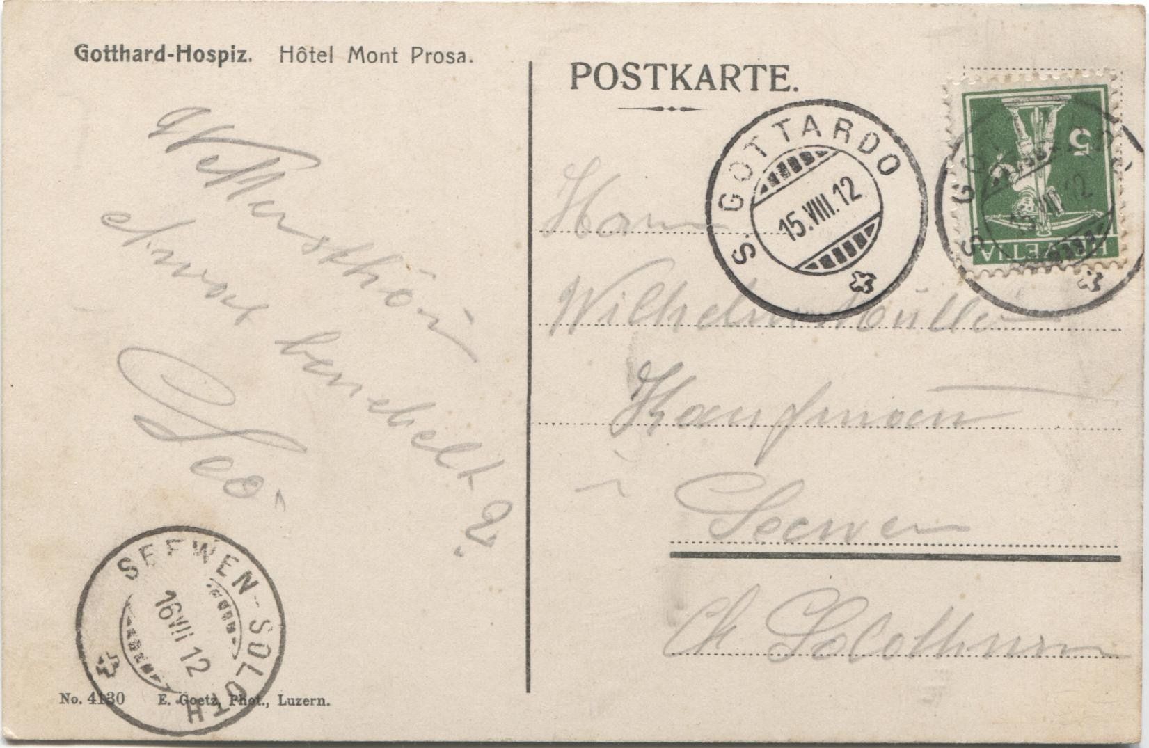 Cartoline postali: GOTTHARD TI 1912 Postkutsche – Usato da Rothrist venduto da Clanx 2