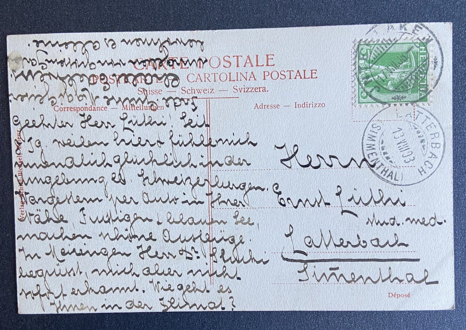 Cartoline postali: AK Jungfrau Interlaken Blick von der Pomenade – Usato da Böckten venduto da Hansi36 1
