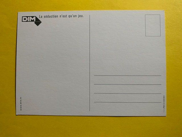 Cartoline postali: Un peu excessive en Diam's  publicité DIM – Usato da St-Prex venduto da Epicard 1