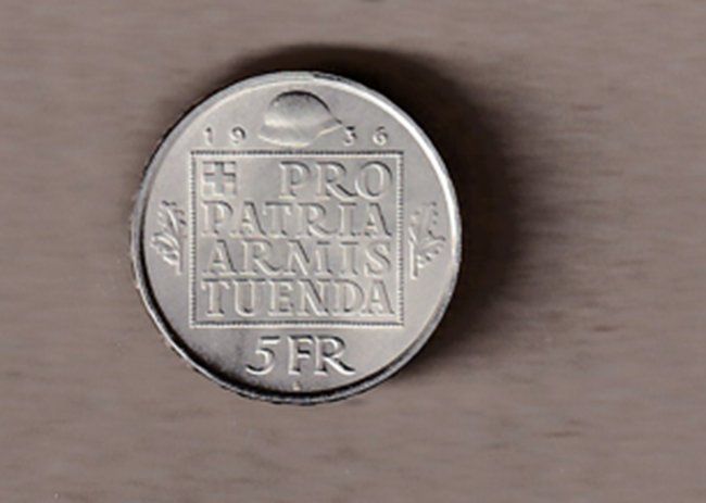 Alle Münzen: Pièce commémorative de 5 francs en argent 1936 – Gebraucht aus Grandson von Rogneux 1