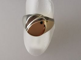 Monogramm Herrenring 18Kt. Gelb/Weissgold, 11,4 gr.