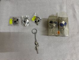 NEU Alien Schlüsselanhänger Set,6 Stück,Sammlerstück,Vintage