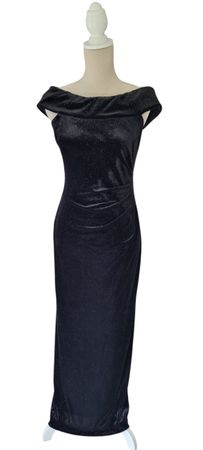 Schwarzes Samtabendkleid von Christian Berg Gr. 36