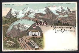Litho Kleine Scheidegg, Blick auf Wetter