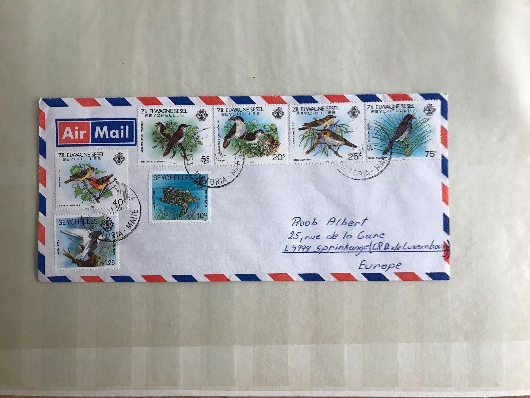 Tous les timbres: Schöner Brief von den Seychellen – D'occasion à stäfa par brandy66