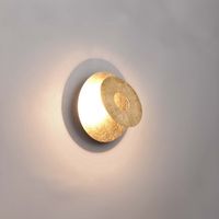LED Wandleuchte, Rund, Gold, 18 cm Ø