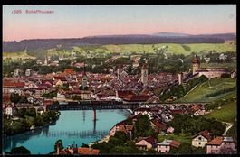Schaffhausen Brücke mit Dampfzug