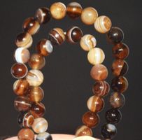 Stein Perlen Strang L-8913 – Brauner Sardonyx Achat 6mm 37cm