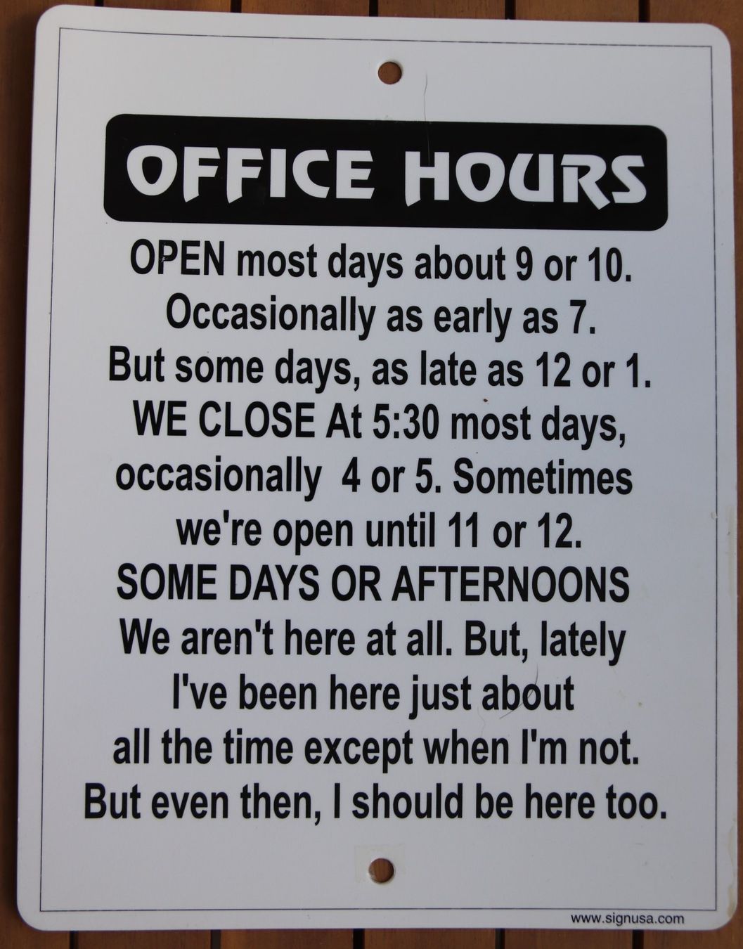 Schilder: Office Hours - Schild – Gebraucht aus Glattfelden von Sirax
