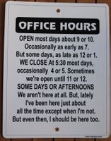 Office Hours - Schild