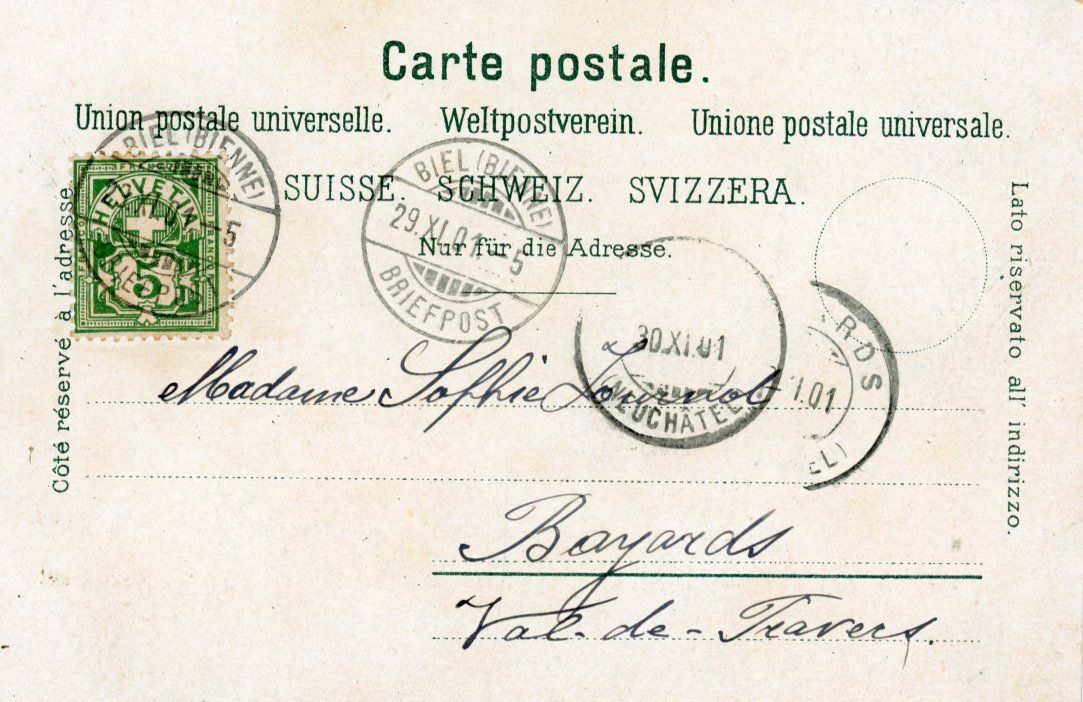 Ansichtskarten: Bienne / Biel  BE   -   TECHNIKUM       um  1 9 0 1 – Gebraucht aus Brig von Valcards54 1