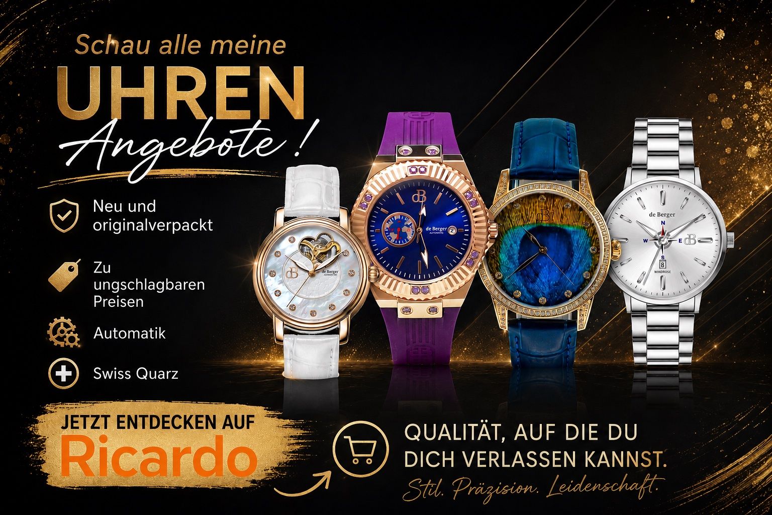 Orologi: de Berger "Love Edition" I Damen Automatikuhr I NEU – Nuovo e nell'imballaggio originale da Holzhäusern ZG venduto da MitgliedSeit2011 3
