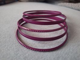 Ensemble de 5 bracelets fins couleur prune, style bohème