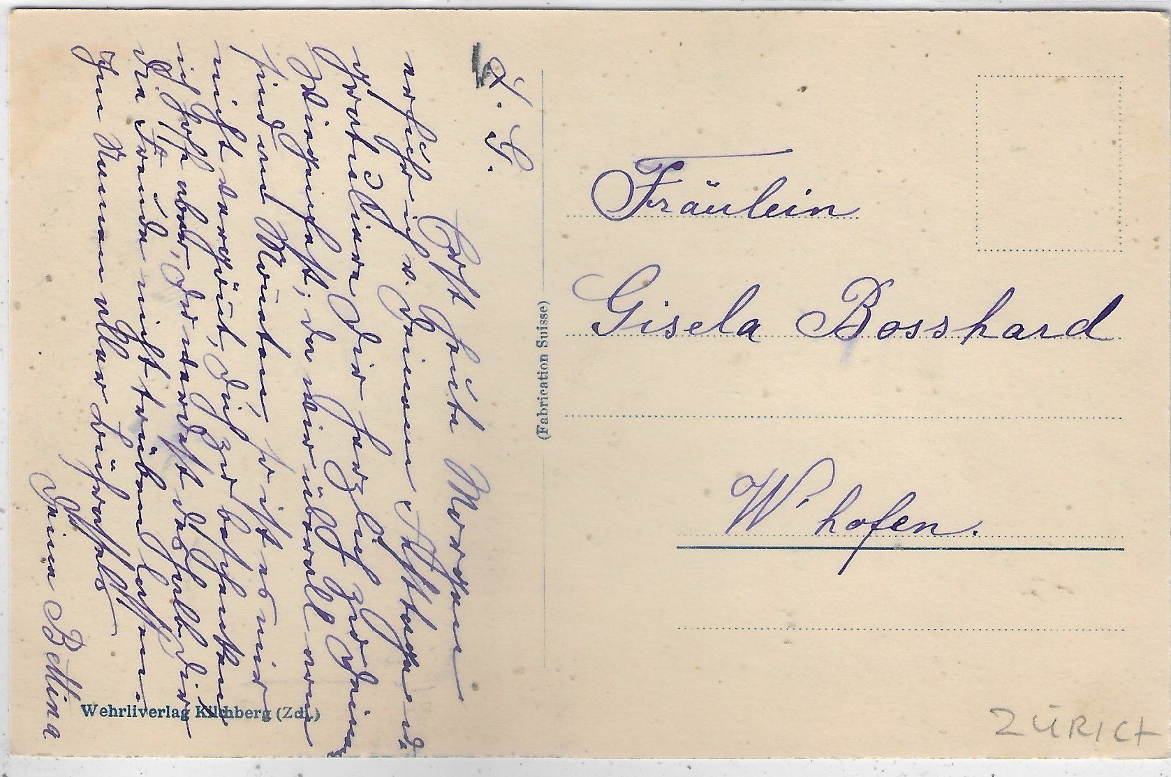 Cartoline postali: Wollishofen - Die Kirche im Frühling – Usato da Ettingen venduto da Kartenplanet 1