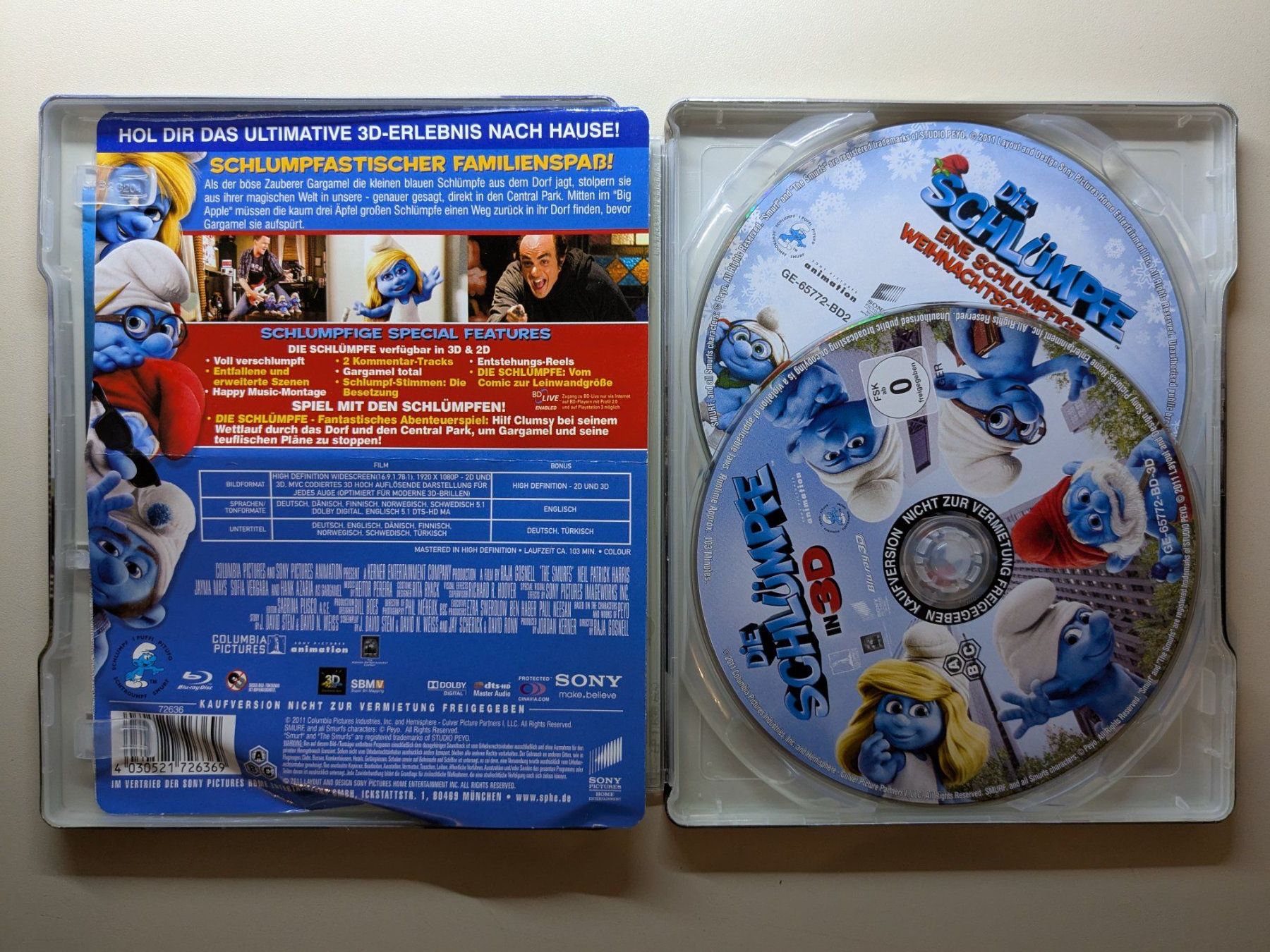 Tutti i DVDs: Die Schlümpfe - Steelbook [2 Blu-rays/2D&3D] – Usato da Port venduto da gecotom 2