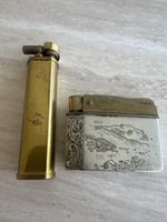 2 Feuerzeuge Benzin Lord und Messing Vintage Zustand