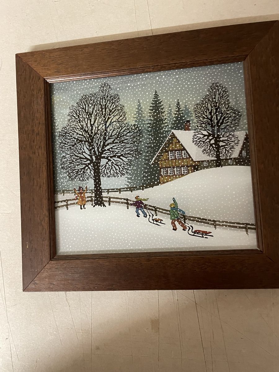 Foto & Immagini: Bild Winterlandschaft, naive Malerei – Usato da Hindelbank venduto da chinok01