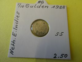 Niederländisch Ost-Indien 1928, 10 Cents - Silber