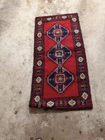 Läufer rot mit Muster handgeknüpft ca 60x30cm